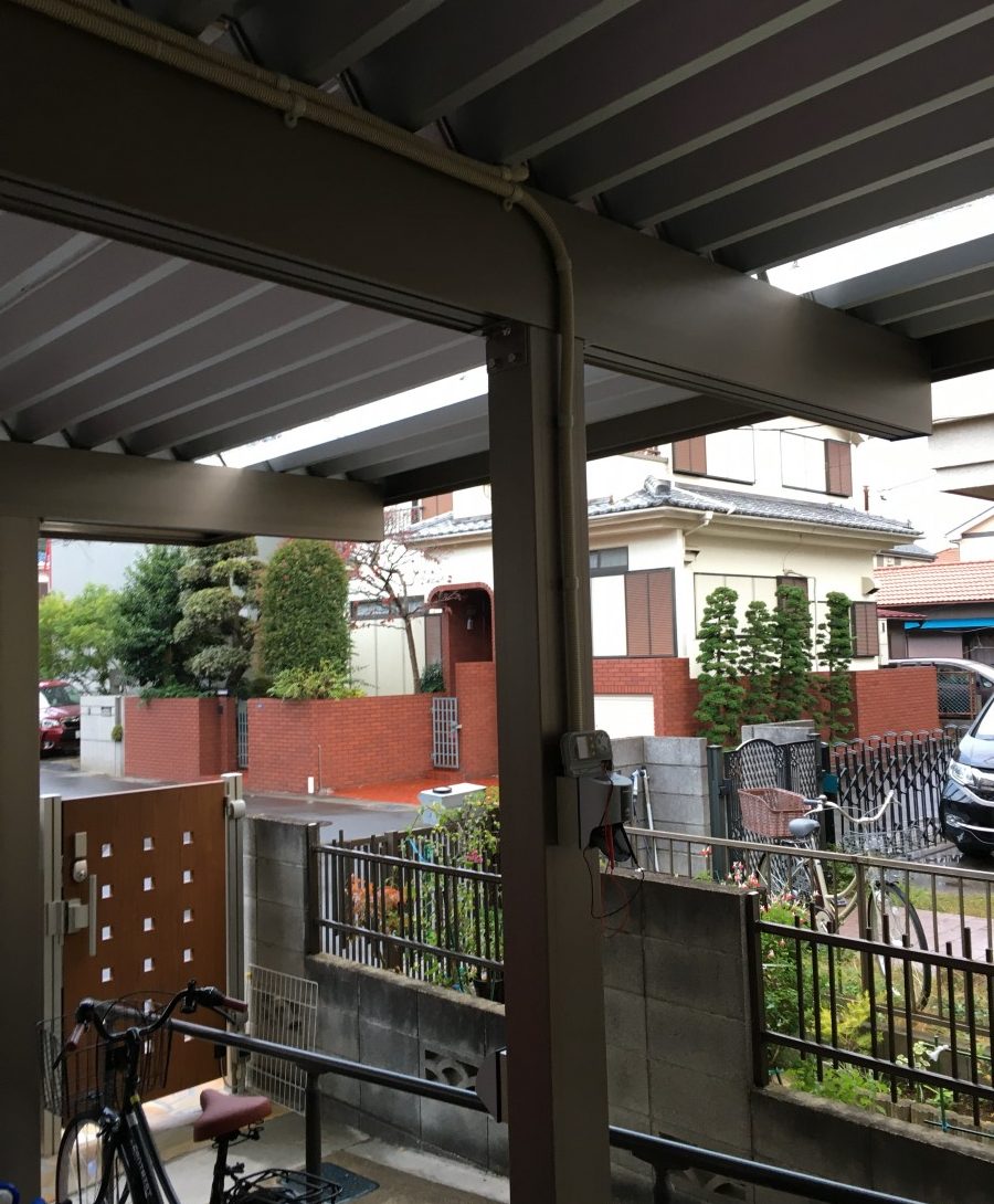 市川市　太陽光発電システム付きカーポート+蓄電池