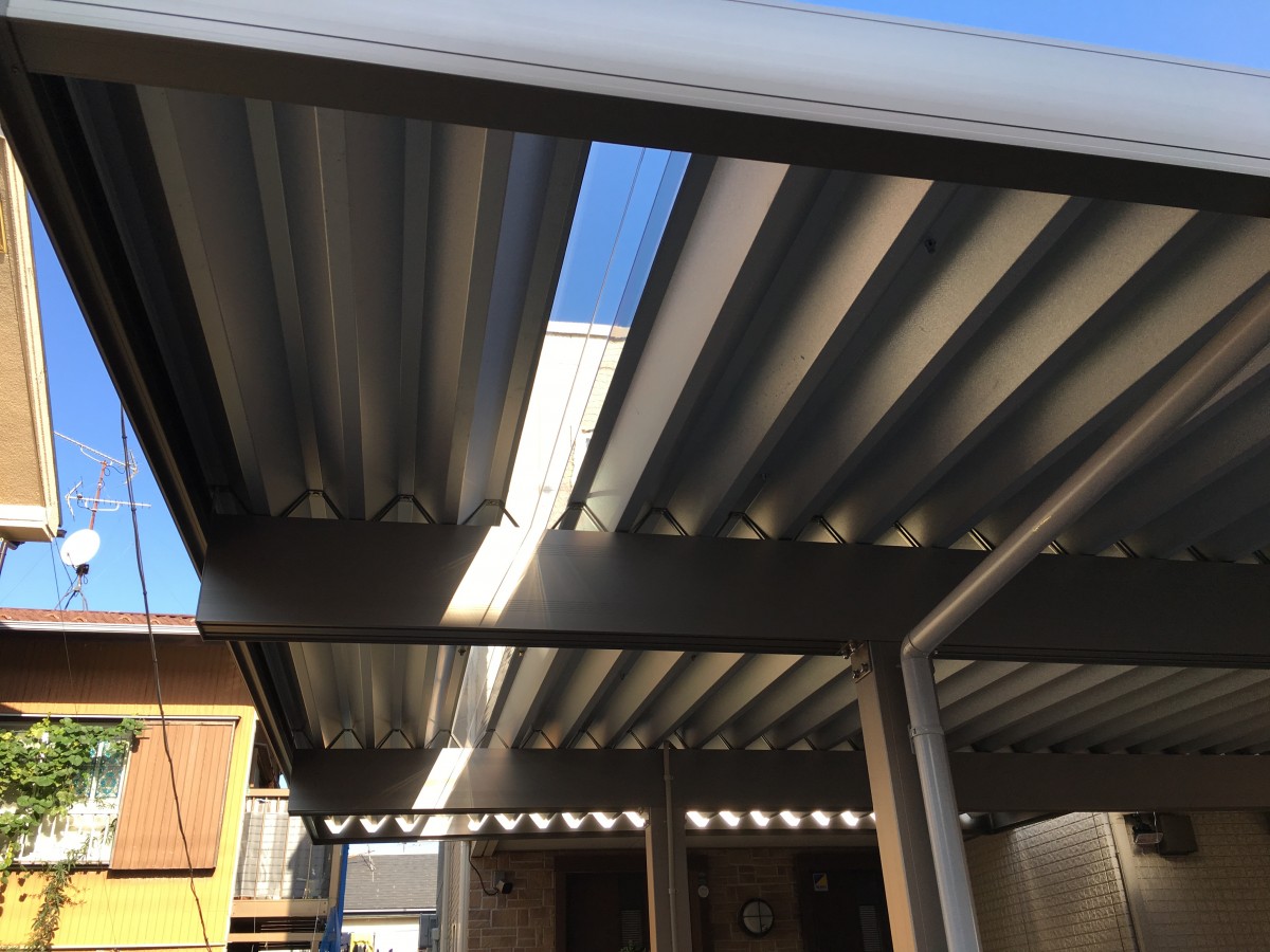 市川市　太陽光発電システム付きカーポート+蓄電池